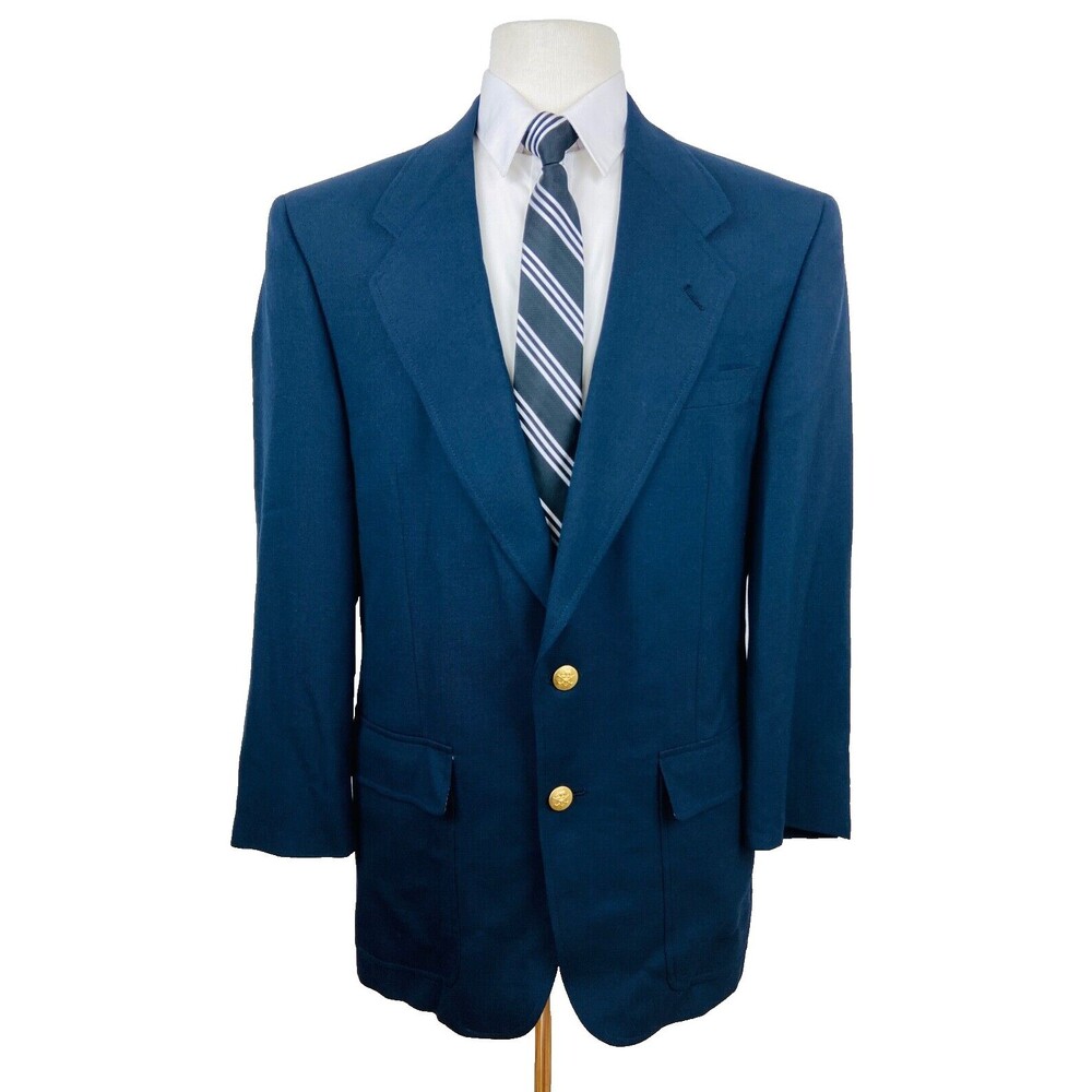 JACK NICKLAUS MENS 38R NAVY WOOL GOLD BUTTON USA BLAZER SPORT COAT SUIT JACKET